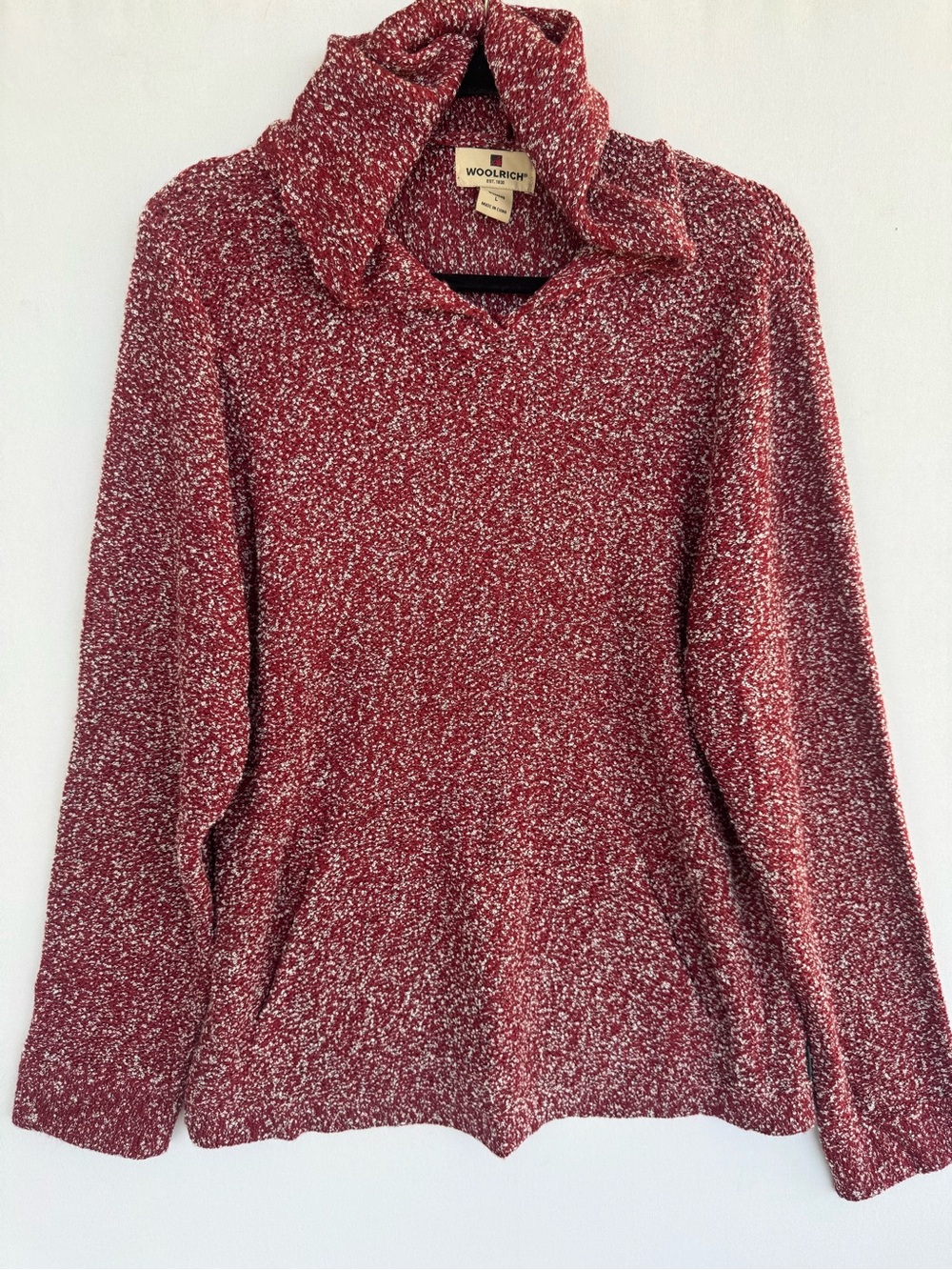 Woolrich Women's Red Marled Pullover Hoodie